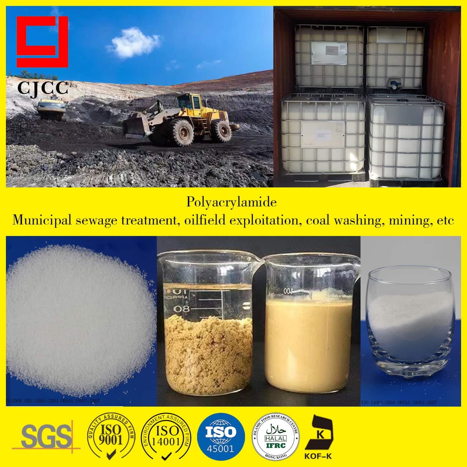 What is the approximate usage of polyacrylamide in different fields?